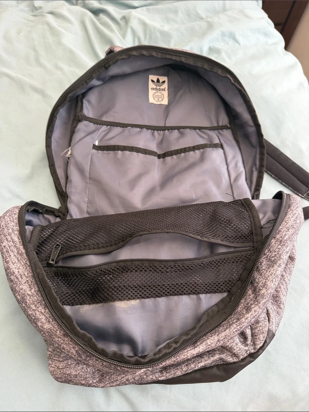 adidas Men’s Heather Gray Backpack with Black Accents
